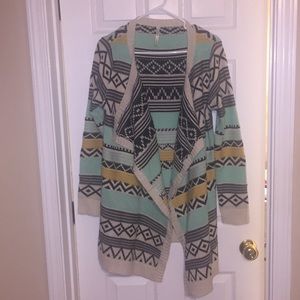 Spring sweater cardigan mint Aztec large